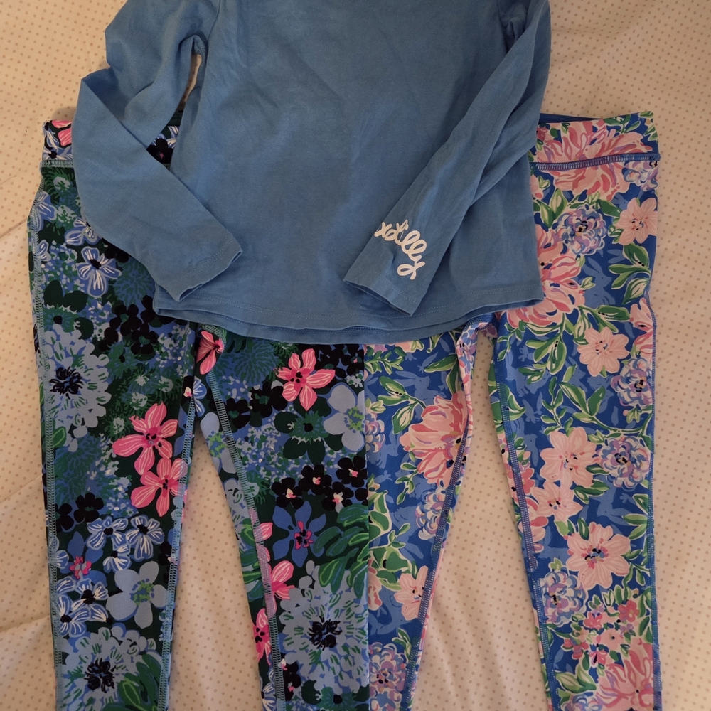 Lilly Pulitzer Luxletic Floral Kids Leggings Set
